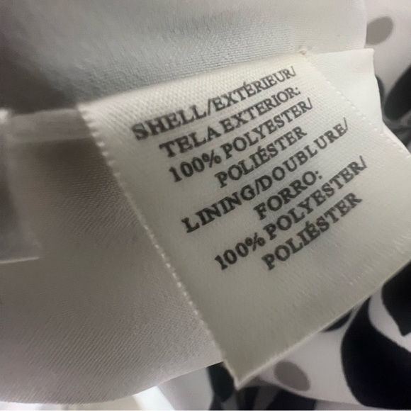 Talbots Dress Black & White Floral V Neck Shirt Sleeves Exposed Back Zipper 4 👍 - Picture 7 of 8